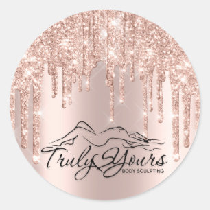 Roos Glitter Spark Beauty Bboddy Sclupting Logo Ronde Sticker