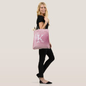 Roos Glitter Sparkle Borkle geborsteld Metaal Mono Tote Bag (Op model)