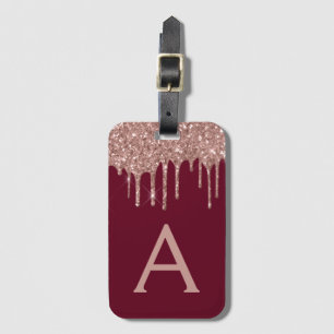 Roos Glitter Sparkle Monogram Bagagelabel