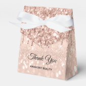 Roos Glitter Sweet 16th Bridal Beauty Shop Bedankdoosjes (Voorkant Zijde)