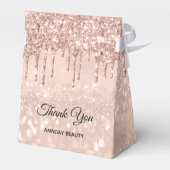 Roos Glitter Sweet 16th Bridal Beauty Shop Bedankdoosjes (Achterkant)