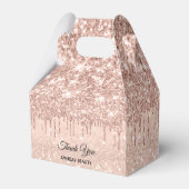 Roos Glitter Sweet 16th Bridal Wedding Favor Drips Bedankdoosjes (Achterkant)