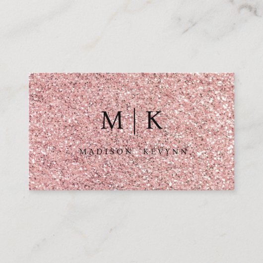Roos Glitter Visitekaartje (Voorkant)