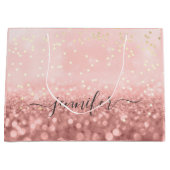 Roos Glitter Weddenschap Bridal Gold Confetti Grot Groot Cadeauzakje (Voorkant)