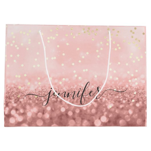 Roos Glitter Weddenschap Bridal Gold Confetti Grot Groot Cadeauzakje (Achterkant)