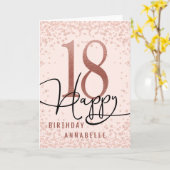 Roos God & Blush Roze 18e verjaardag Kaart (Gele Bloem)