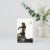 *~* Roos Godin Black Gold Glitter Moon Visitekaartje (Staand voorkant)