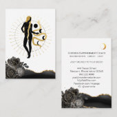 *~* Roos godin Black Gold Serpent Moon Phases Visitekaartje (Voorkant / Achterkant)