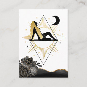 *~* Roos godin Black Gold Yoga Moon Triangle Visitekaartje