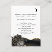 *~* Roos godin Black Gold Yoga Moon Triangle Visitekaartje (Achterkant)
