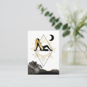 *~* Roos godin Black Gold Yoga Moon Triangle Visitekaartje (Staand voorkant)