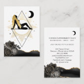 *~* Roos godin Black Gold Yoga Moon Triangle Visitekaartje (Voorkant / Achterkant)