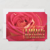 Roos Gold 100th Birthday Celebration Foto toevoege Kaart (Voorkant)