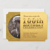 Roos Gold 100th Birthday Celebration Foto toevoege Kaart (Achterkant)