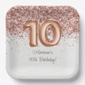 Roos Gold 10e verjaardagsfeestje Papieren Bordje (Voorkant)