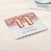 Roos Gold 11e verjaardagsfeestje Kartonnen Onderzetters (Gebogen)