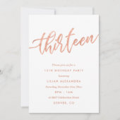 Roos Gold 13e uitnodiging | Faux-Folie (Voorkant)