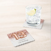 Roos Gold 13e verjaardagsfeestje Kartonnen Onderzetters (Insitu)