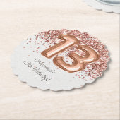 Roos Gold 13e verjaardagsfeestje Kartonnen Onderzetters (Gekanteld)