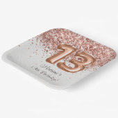 Roos Gold 13e verjaardagsfeestje Papieren Bordje (Gebogen)