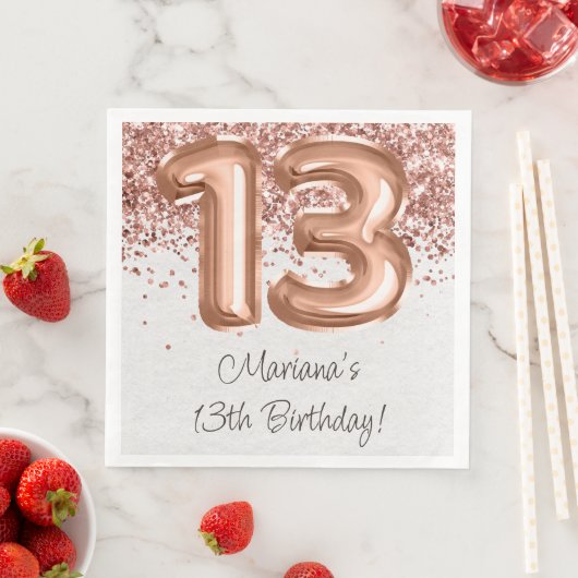 Roos Gold 13e verjaardagsfeestje Servet (Insitu)