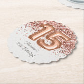 Roos Gold 15e verjaardagsfeestje Kartonnen Onderzetters (Gekanteld)