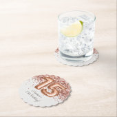 Roos Gold 15e verjaardagsfeestje Kartonnen Onderzetters (Insitu)