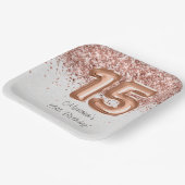 Roos Gold 15e verjaardagsfeestje Papieren Bordje (Gebogen)