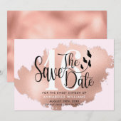 Roos Gold 16e verjaardag Save The Date (Voorkant / Achterkant)