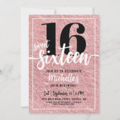Roos Gold 16e verjaardagsfeest Kaart (Voorkant)