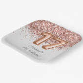 Roos Gold 17e verjaardagsfeestje Papieren Bordje (Gebogen)