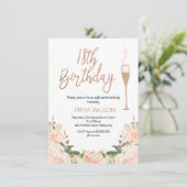 Roos Gold 18e uitnodiging (Staand voorkant)