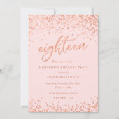 Roos Gold 18e uitnodiging | Faux-Folie (Voorkant)