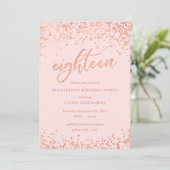 Roos Gold 18e uitnodiging | Faux-Folie (Staand voorkant)