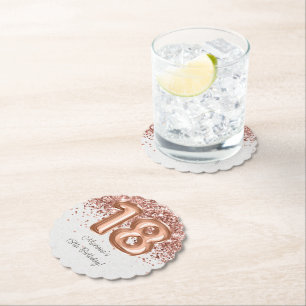 Roos Gold 18e verjaardagsfeestje Kartonnen Onderzetters