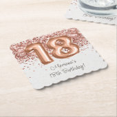 Roos Gold 18e verjaardagsfeestje Kartonnen Onderzetters (Gebogen)