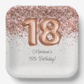 Roos Gold 18e verjaardagsfeestje Papieren Bordje (Voorkant)