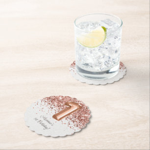 Roos Gold 1e verjaardag Kartonnen Onderzetters