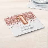 Roos Gold 1e verjaardag Kartonnen Onderzetters (Gebogen)
