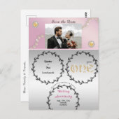 Roos Gold & 1st Gold Jubileum Save the Date Briefkaart (Voorkant / Achterkant)