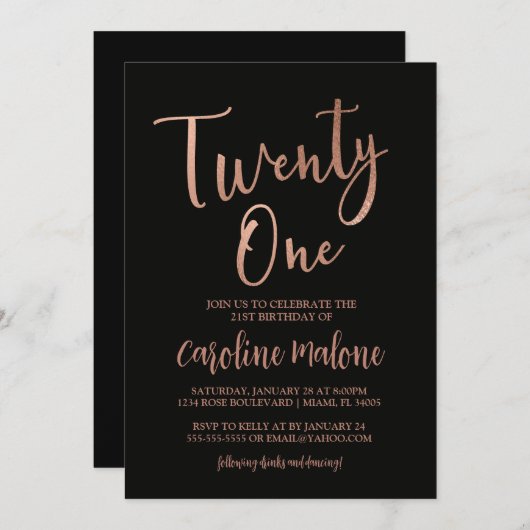 Roos Gold 21-daagse uitnodiging (Voorkant / Achterkant)
