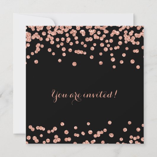 Roos Gold 21e verjaardag Glitter Confetti Black Kaart (Achterkant)