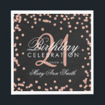 Roos Gold 21st Birthday Glitter Confetti Zwart Servet<br><div class="desc">Elegant & Modern 21st Birthday Roos Gold Faux Glitter Confetti Zwart ontwerp.</div>