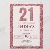 Roos Gold 21ste verjaardagsfeestje Kaart (Voorkant / Achterkant)