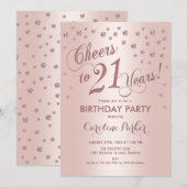 Roos Gold 21ste verjaardagsfeestje Kaart (Voorkant / Achterkant)