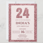 roos Gold 24e verjaardag Kaart (Voorkant)