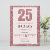 roos Gold 25e verjaardag Kaart (Staand voorkant)