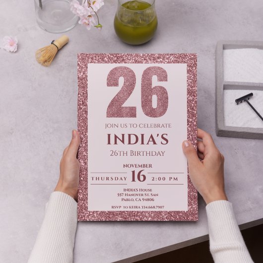 roos Gold 26e verjaardag Kaart