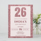 roos Gold 26e verjaardag Kaart (Staand voorkant)