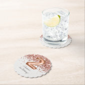 Roos Gold 2e verjaardagsfeestje Kartonnen Onderzetters (Insitu)